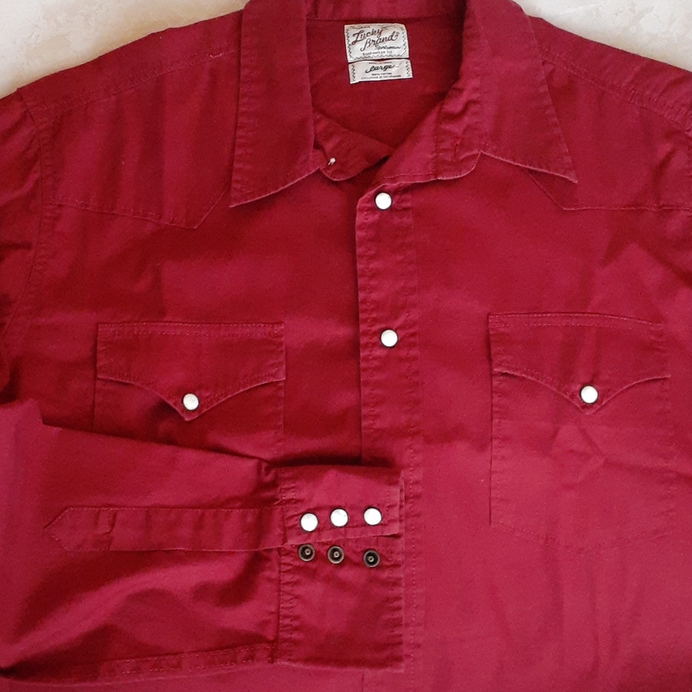 LUCKY BRAND VINTAGE SNAP FRONT SHIRT